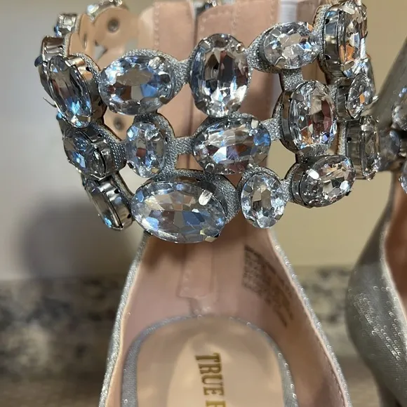 True Religion Metallic Rhinestone Heels