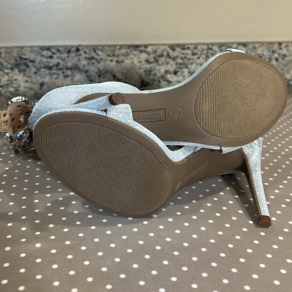 True Religion Metallic Rhinestone Heels