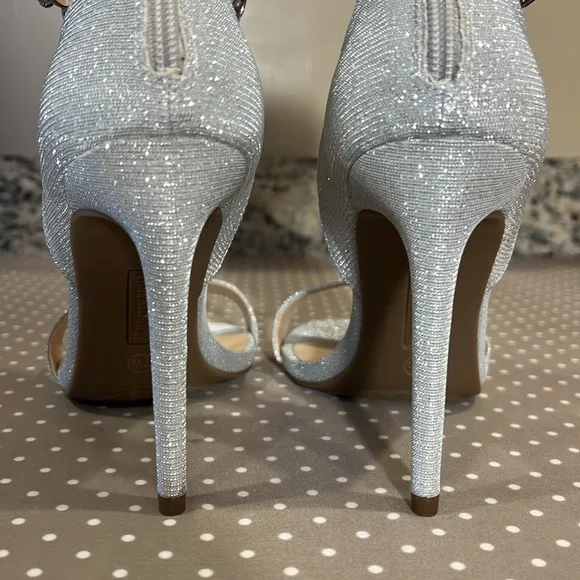 True Religion Metallic Rhinestone Heels