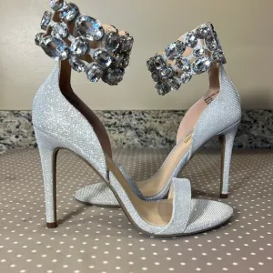 True Religion Metallic Rhinestone Heels