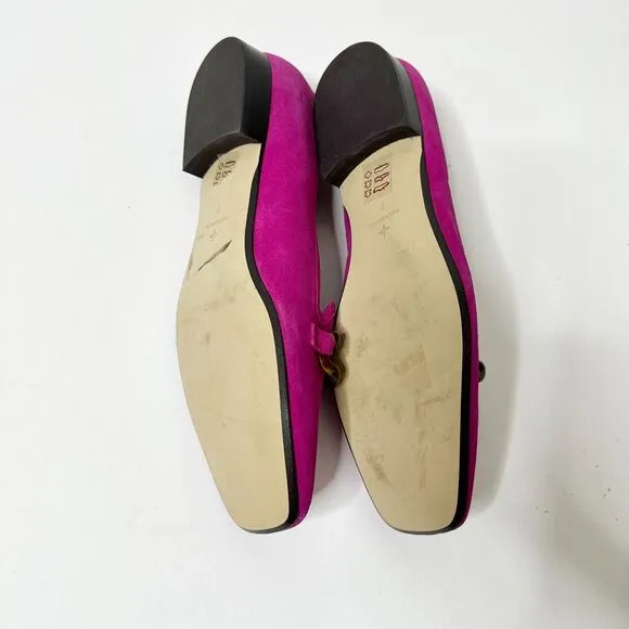 TUCKERNUCK Loafer Women 9 M Fuchsia Pink Lily Flat Suede Tortoise Link Shoes NEW