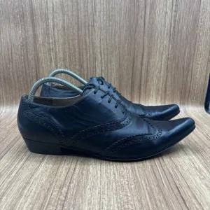 T.U.K Winklepicker Black Wingtip Born And Raised England Men’s Shoes Size 10