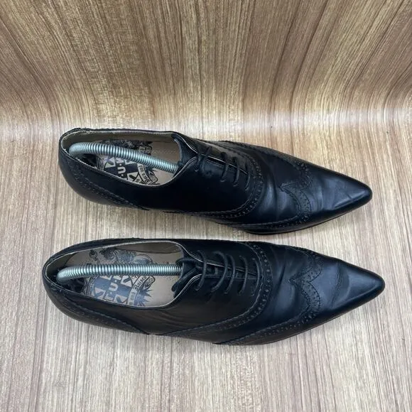 T.U.K Winklepicker Black Wingtip Born And Raised England Men’s Shoes Size 10