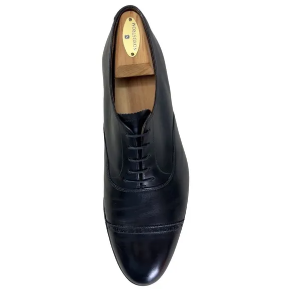 Turnbull &amp; Asser Black Oxford Leather Captoe Dress Shoes Made in England Mens 10