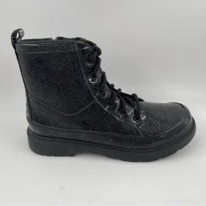 👞Ugg Ashton Black Glitter Sparkle Lace-Up Zippered Ankle Boots - Size 6.5