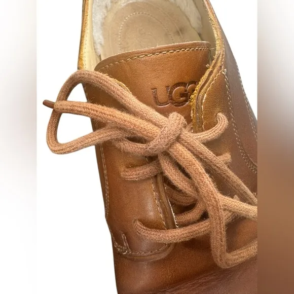 Ugg Men Hixson Brown Leather Oxford Lace Up Dress Shoes | Size 12