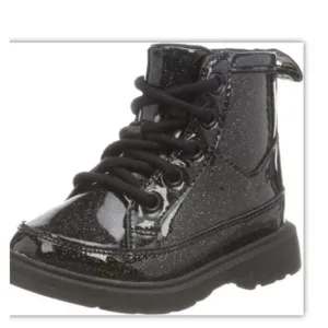 Ugg Toddler Girls Black Robley Glitter Lace Up Zipper Boots Shoes