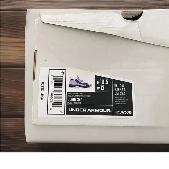 Under Armour Curry 3Z7 Mens Size 10.5 Purple Black Basketball Shoes 3026622-500