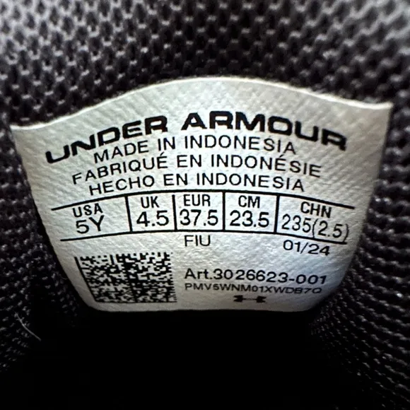 Under Armour Curry shoes size 5Y