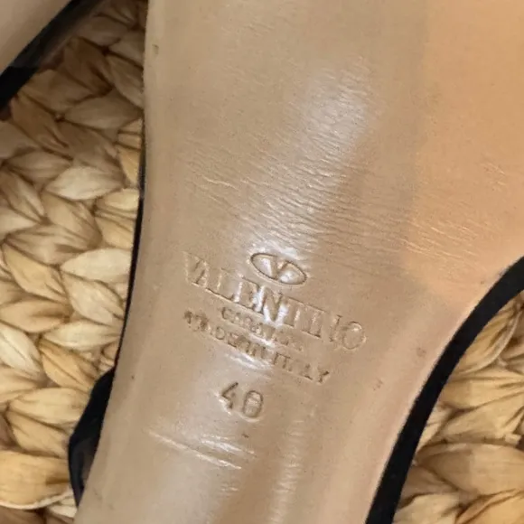 VALENTINO Satin PVC Bow Slingback Stiletto Heeled Sandals 10