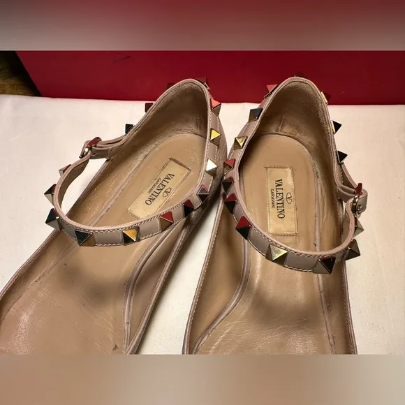 Valentino Women's Beige Studded Flats