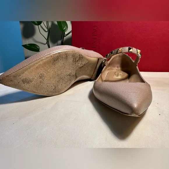 Valentino Women's Beige Studded Flats