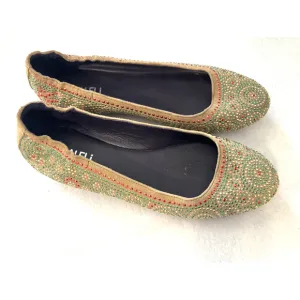 Vaneli Embellished Ballet Flats Beaded Sparkle Slip-On Gold Red Green Size 6M