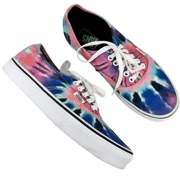 Vans Authentic Skate Shoes - (Tie Dye) Multi/True White