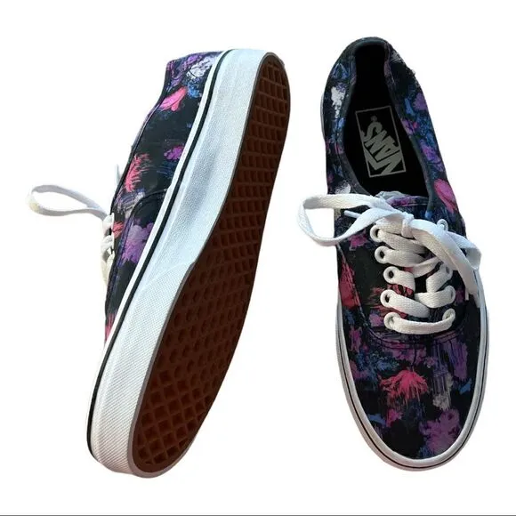 Vans Black Purple Multicolor Low Top Shoes Men 6.5 /Women 8