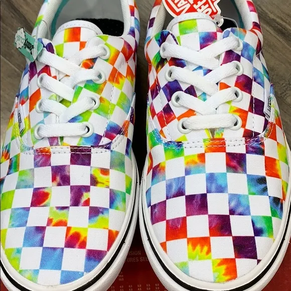 VANS COMFYCUSH ERA TIE-DYE CHECKERBOARD WHITE WMNS