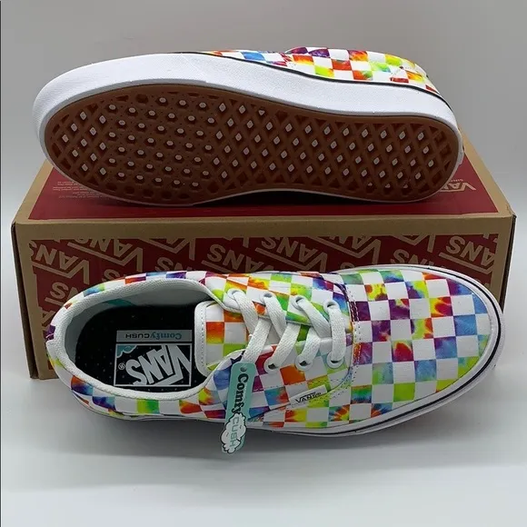 VANS COMFYCUSH ERA TIE-DYE CHECKERBOARD WHITE WMNS