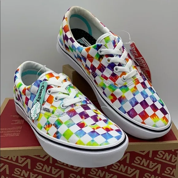 VANS COMFYCUSH ERA TIE-DYE CHECKERBOARD WHITE WMNS