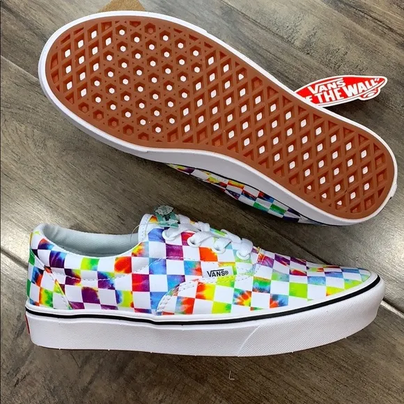 VANS COMFYCUSH ERA TIE-DYE CHECKERBOARD WHITE WMNS