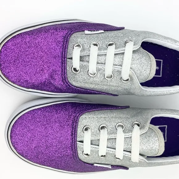 Vans Era Authentic Glitter Silver Purple Team Shoes Sneakers ACU Kings Ravens