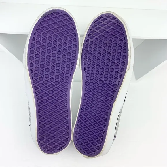Vans Era Authentic Glitter Silver Purple Team Shoes Sneakers ACU Kings Ravens
