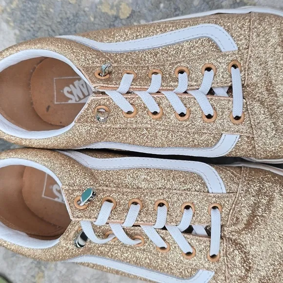 Vans Juniors Glitter Gold Old Skool Sneakers