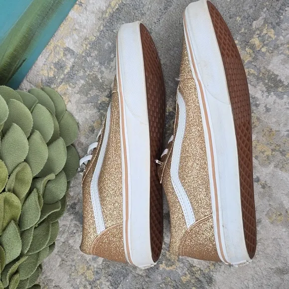 Vans Juniors Glitter Gold Old Skool Sneakers