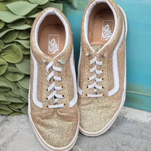 Vans Juniors Glitter Gold Old Skool Sneakers