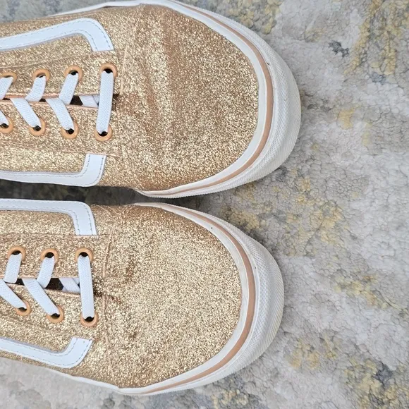 Vans Juniors Glitter Gold Old Skool Sneakers