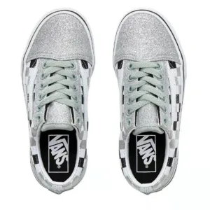 Vans Kids Glitter Checkerboard Old Skool Shoes Size 12.0K NEW