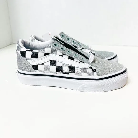 Vans Kids Glitter Checkerboard Old Skool Shoes Size 12.0K NEW