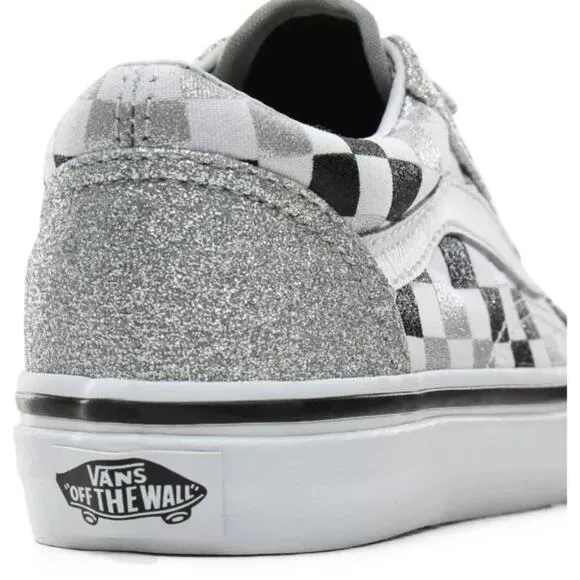 Vans Kids Glitter Checkerboard Old Skool Shoes Size 12.0K NEW