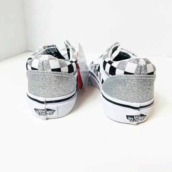 Vans Kids Glitter Checkerboard Old Skool Shoes Size 12.0K NEW
