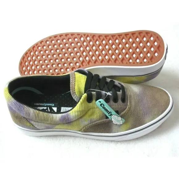 Vans Men's Comfycush Era Blotched Purple Tie Dye Corduroy Skate Shoes Sizes NEW