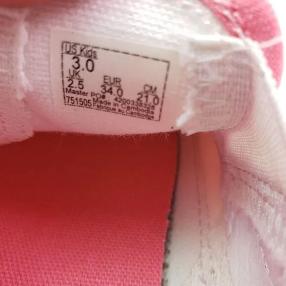 Vans Off The Wall Kids Girls Size 3Y Glitter Pink Slip On Casual Sneaker Shoes