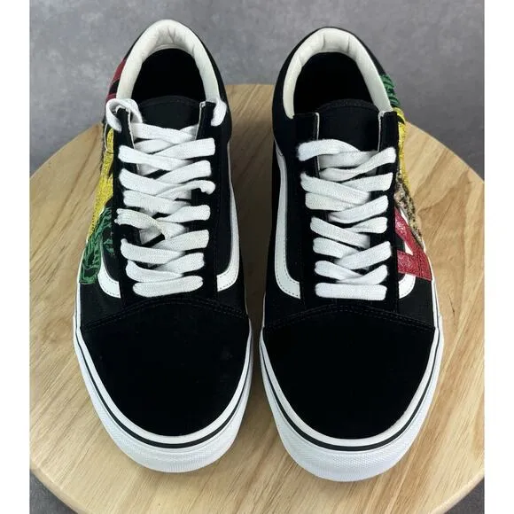 Vans Old Skool Black Rasta Skate Multi Animal Shoes Size Men 12