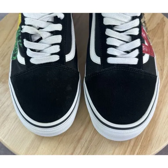 Vans Old Skool Black Rasta Skate Multi Animal Shoes Size Men 12