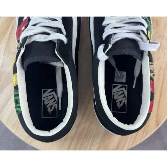 Vans Old Skool Black Rasta Skate Multi Animal Shoes Size Men 12