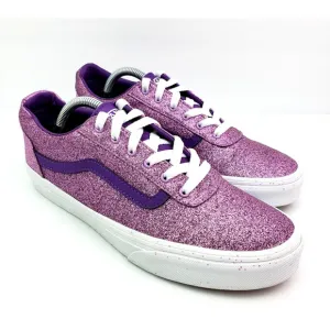 Vans Old Skool Girls Size 6Y Womens Sz 7.5 Purple Glitter Low Sneaker Shoes
