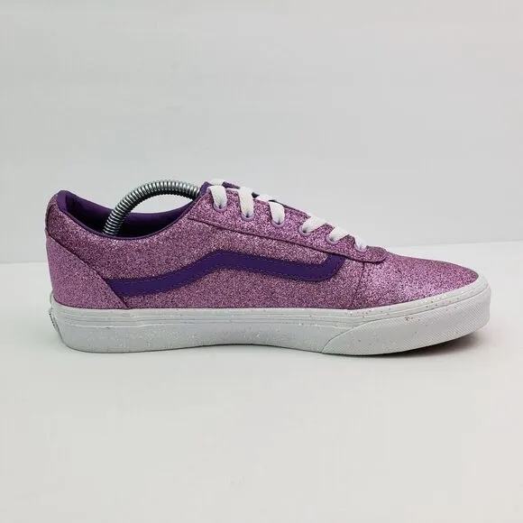Vans Old Skool Girls Size 6Y Womens Sz 7.5 Purple Glitter Low Sneaker Shoes