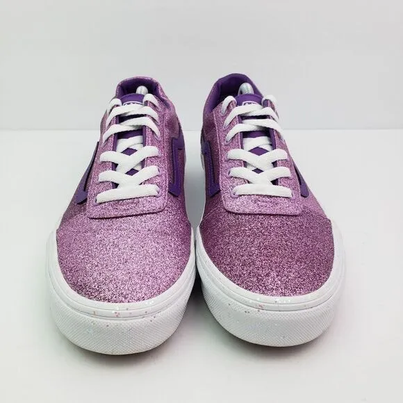 Vans Old Skool Girls Size 6Y Womens Sz 7.5 Purple Glitter Low Sneaker Shoes