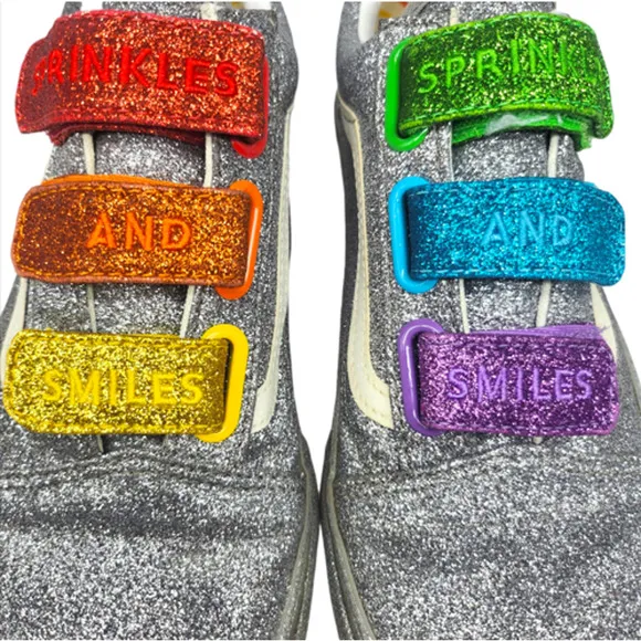 Vans Shoes Womens 7.5 RARE Flour Shop Silver Sparkle Glitter Rainbow Pride LGBTQ
