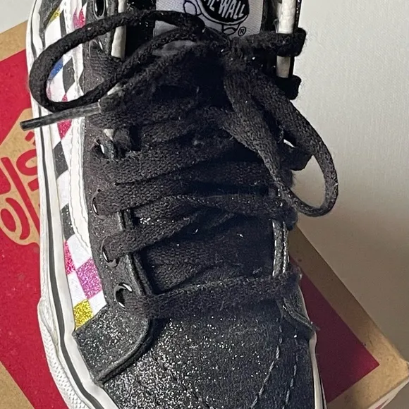 Vans Sk8-Hi glitter checkerboard shoes
