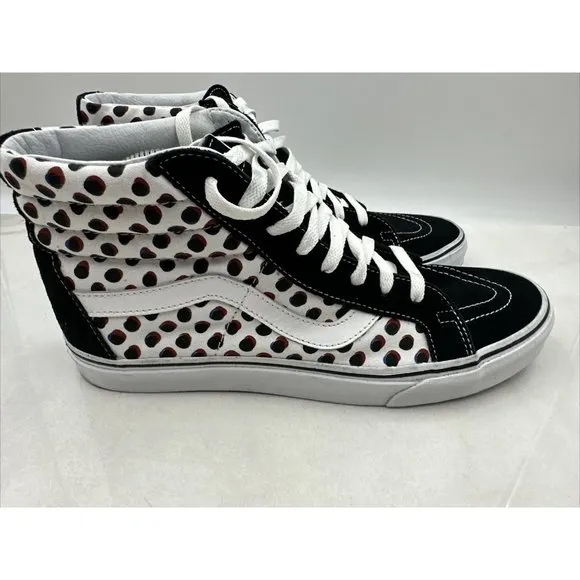 Vans Sk8-Hi Reissue Spotted Americana Black/White/Red/Blue Shoes Mens 11.5