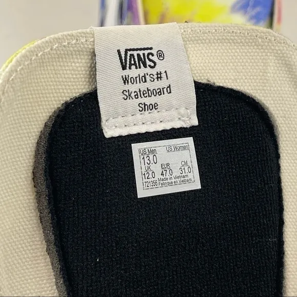 Vans Sk8-Hi Tapered (Washed) Tie-Dye Sneaker Size 13 Men