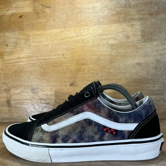 Vans Skate Old Skool Terry Tie Dye Mens Size 9 Shoes Sneakers Black Multicolor