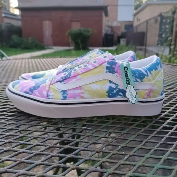 Vans Tie Dye Pastel Abstract Lace Women's Sneakers Size 7.5 Shoes