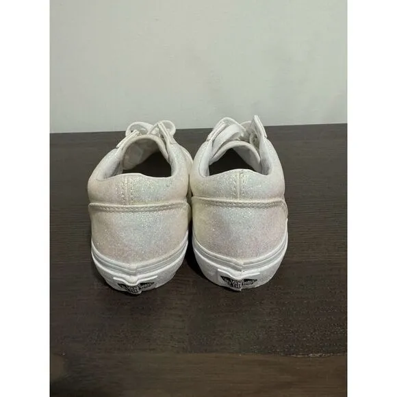 Vans Wall Old Skool White Pink UV Glitter Sneakers Shoes Girls Big Kid 6