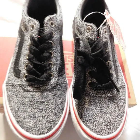 VANS WARD TEXTILE KIDS' SHOES Size Black/White Size 7