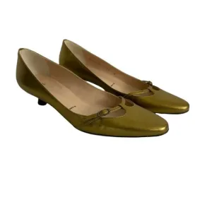 Vera Wang Womens Designer Shoes Gold Sparkle Pumps Heels Made in Italy Size 38